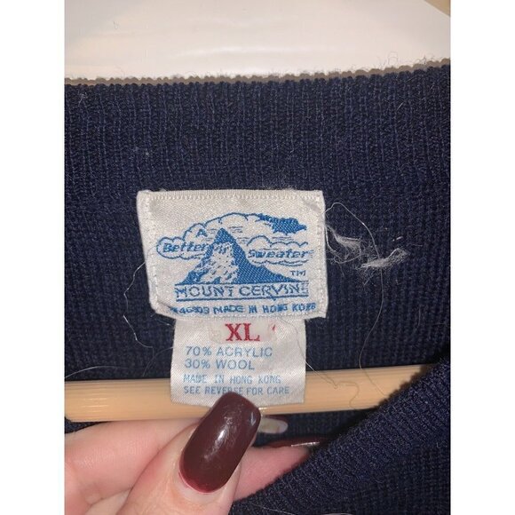 Mount Cervin Vintage Y2K Retro Wool Acrylic Crewneck Striped Sweater Size XL - Picture 7 of 8
